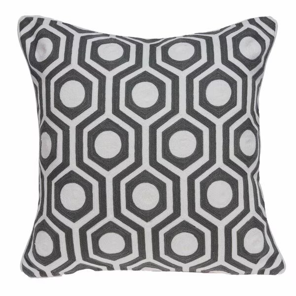 20 x 7 x 20 in. Cool Gray & White Pillow Cover with Poly Insert, Homeroots, Mfr#: 334130